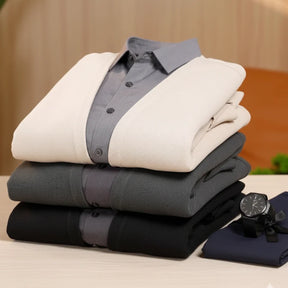 [Leve 3, Pague Só 2] Camisa Dallas Masculina Cardigan em Algodão e Poliéster com Gola Camisa e Design 2 em 1 + BRINDES