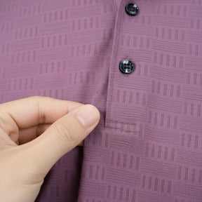 [Leve 5, Pague Só 3] Camisa Polo Draxen Masculina em Seda Gelada e Poliéster de Caimento Reto com Textura Geométrica + BRINDES