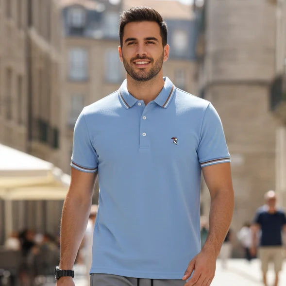 [Leve 6, Pague Só 3!] Polo Tucano Masculina em Seda Gelada e Poliéster de Alta Respirabilidade com Bordado Distintivo e Detalhes Litrados